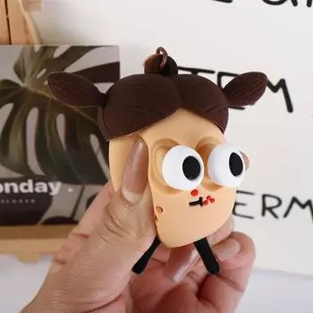 Big Eyes Sausage Mouth Keychain Silicone Squeezing Toys Cute Ugly Dolls Pendant Bag Pendant Style A