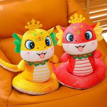Big Eyes Snake Year Plush Toy Chinese Style Lucky Snake Doll keychain Girls Toys 16cm жёлтый
