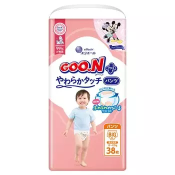 BIG Goon Plus Soft Touch 38 предметов [размер брюк] (12~22 кг) Disney Design белый