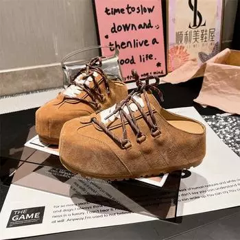 Big head bread women s new inner height increase muffin lazy wearing bag head and half slippers 35