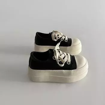 Big head casual board shoes flow canvas shoes women s spring new round head thick sole popular muffin board shoes 35