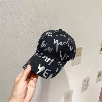 Big Head Circumference Baseball Cap Men s and Women s Face-Looking Small Peak Cap Hat Quick-Drying Extra-Large Deepening Wide Brim Hard Top Black Letters