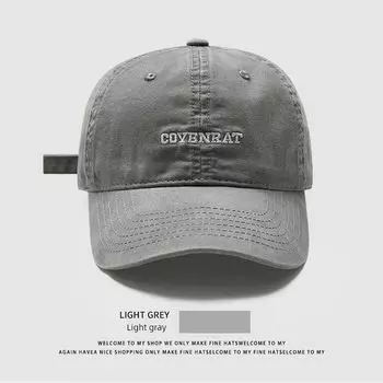 Big Head Circumference Embroider Baseball Cap Female 2025 New Arrival K-style Minimalist Easiest for Match Soft Peaked Cap Deep Face Small Hat Light gray Regular (head circumference 54-59cm)