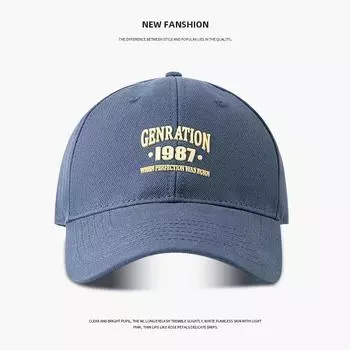 Big Head Circumference Face-Looking Small Hat Women s Baseball Cap Summer Sun Protection Wide Brim Burgundy Male Spring and Summer Tide Peaked Cap Big head circumference 1987-haze Blue XL(55-62cm)
