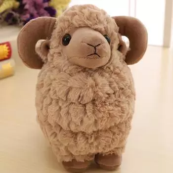 Big Horns Sheep Plush Toys 25/35cm Baby Goat Keychain Baby Goat Plush Doll Room Decoration 25cm