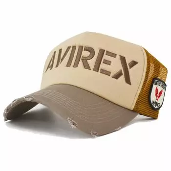 Big logo embroidery mesh cap x [AVIREX] (greige camel)