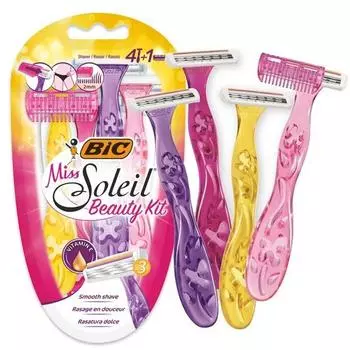 Big Miss Soleil Beauty Kit бритва 4 шт + триммер, 1 набор, корейское бритвенное лезвие