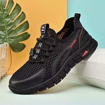 Знаменитые бренды, изымающие и утилизирующие летнюю мужскую обувь, спортивную и любительскую обувь, универсальную трендовую сетчатую дорожную обувь 38 чёрный