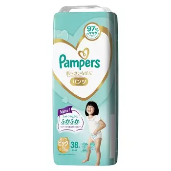 Big Pampers the best for the skin 38 pieces [Pants Size] diapers, (12~22kg),