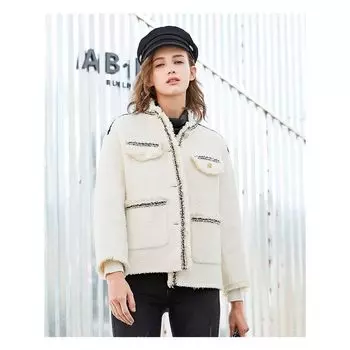 [Big Sale] Oldcolour Ouke Cashmere Classic Style Woolen Outwear L41154182 Tag Price 1599 Meters apricot 150/XS