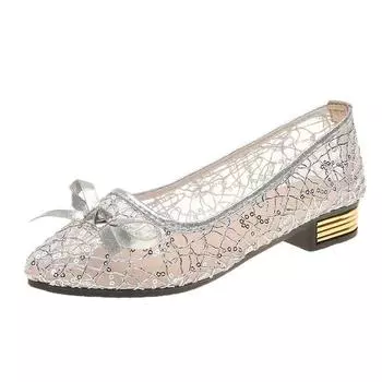 Big Size 35-42 Lace Fashion High Quality Women Flat Shoes Round Toe Slip on Women Flat Loafers Bling Summer Ladies Sneakers 5