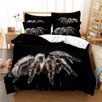 Big spider bed linen bed cover 3D digital printing bed linen fashion design comforter cover bed linen set bed set set EU single(135x200cm)