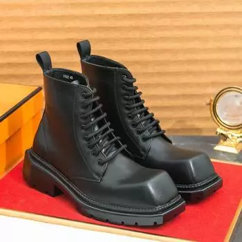 Big yellow boots European and American Martin boots men s autumn high-top British locomotive shoes retro heightening big head leather boots 38