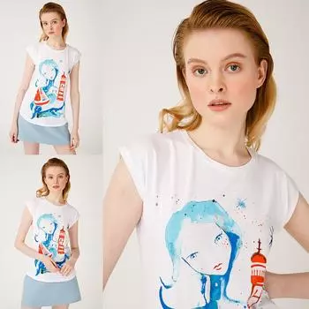 Biggdesign AnemosS Lighthouse Girl Белая женская футболка