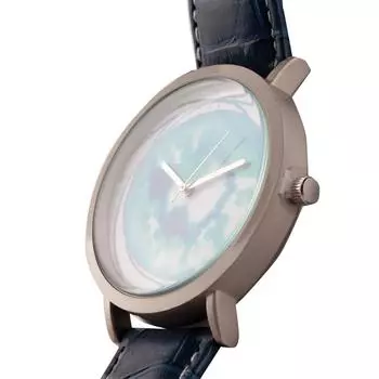 Biggdesign AnemosS Route Patterned Design Wrist Watch, Leather Strap, 40 mm Stainless Steel Case Diameter, Men s Watch,