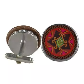 Biggdesign B.C. 3000 Hittite Brown Cufflink, Custom Design, Cufflink, Authentic Motif, Ceramic