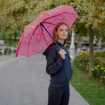 Biggdesign Cats Mini Umbrella, Windproof, Waterproof Pongee Fabric, 21 inch, Automatic on, off Compact Travel Umbrella