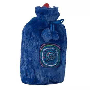 Biggdesign Hot Water Bottle with Soft Plush Cover, 2L Large, Washable Hot Water Bag for Cramps, Neck and Back Pain, Feet and Shoulders (Blue)