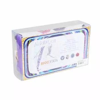 Biggdesign Love Makeup Bag, Denim&Polyester, Lilac