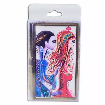 Biggdesign Love Metal Cover Card Holder, Metal, Business Card Holder, Security Lock, Credit Cards Holder