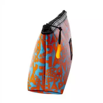 Biggdesign Moods Up Happy Travel Cosmetic Bag, Make up Pouch Case, Toiletry Organizer Pencil Case, 25x13,5x6,5 cm / 10x5x3 in, Orange Color