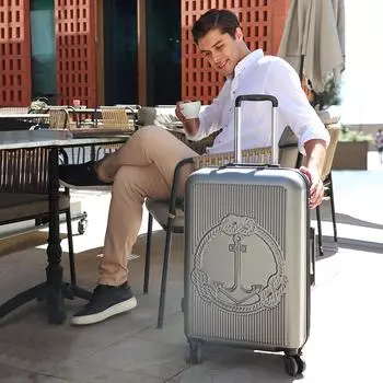 Biggdesign Ocean Suitcase Luggage, Hardshell Luggage with Spinner Wheel, Travel Suitcase, Lock System, Lightweight, Gray, Medium, 24 Inch