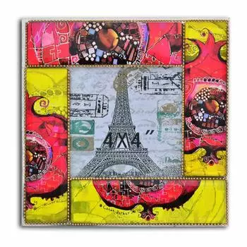 Biggdesign Pearl Pomegranate Frame, 17x17 cm, Photo Frame, Glass Frame, Multicolor, Home Decoration