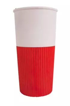 Biggdesign Vacuum Sealed Travel Mug, 450 ml, BPA Free, Vacuum Cover, All Drinks, Red White Color, Cookie Man Pattern