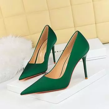 BIGTREE Корейская версия модной простой педикюрной модели для похудения, очень высокий каблук, тонкий каблук, женская обувь на высоком каблуке с острым носком и неглубоким ртом, одинарные туфли 40 бежевый