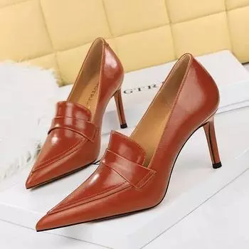 BIGTREE/пикантные туфли-лодочки в уличном стиле, сандалии, женские туфли на тонком каблуке с острым носком, вечерние туфли, Zapatos De Mujer 34 чёрный