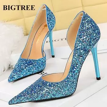 BIGTREE SHOES Женские туфли на каблуке для деловой банкетной вечеринки и свадьбы
