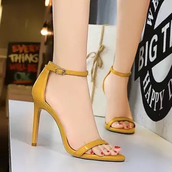 BIGTREE/женская летняя модная простая обувь на высоком каблуке 10 см, пикантные туфли на высоком каблуке для ночного клуба и сандалии