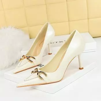 BIGTREE, женская обувь на высоком каблуке в европейском стиле в стиле ретро, тонкие туфли на высоком каблуке с острым носком и металлическим ремнем с пряжкой, декоративные одинарные туфли 40 красный