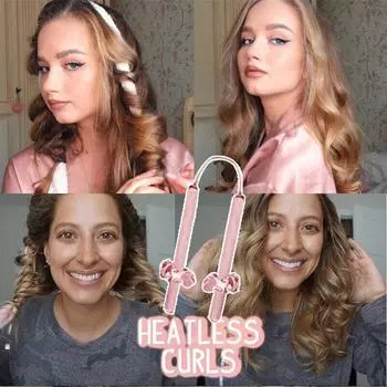 Бигуди для волос «сделай сам», без нагрева, щипцы для завивки, мягкая повязка на голову, без тепловой волны, для женщин и девочек чёрный