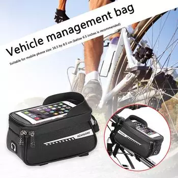 Bike Front Beam Bag Mountain Car Mobile Phone Storage Bag Holder Front Hanging Backpack Waterproof Saddle Bag Riding Equipment чёрный
