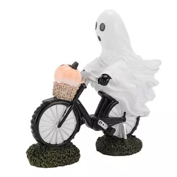 Статуя Призрачного гонщика на велосипеде с тыквой, резиновая фигурка для велосипедиста, украшение для праздничного стола