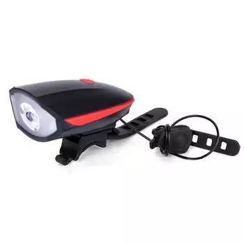 Фара передняя аккумуляторная поворотная лампа с клаксоном для езды на велосипеде