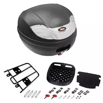 Bike Parts Center Rear Box 32L Rear Carrier Set (Black/Silver) & (for DIO110/LEAD125)