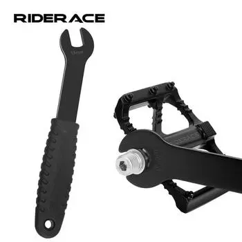 Bike Pedal Wrench 15mm Head Open End Stainless Steel Sturdy Durable MTB Road Bicycle Pedal Spanner Install Remover Repair Tool чёрный