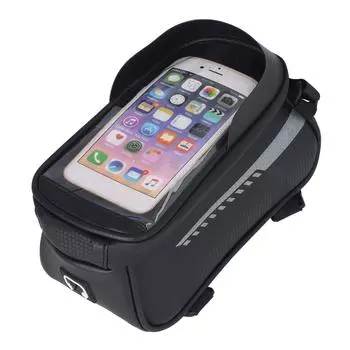 Bike Phone Bag EVA Hard Shell Dual Zippers Waterproof Touch Screen Large Capacity Bike Phone Holder