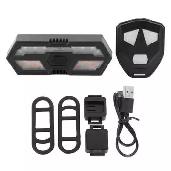 Bike Tail Light Wireless Remote Control Safety Bicycle Night Riding Cycling Brake Lamp with Warning Bell
