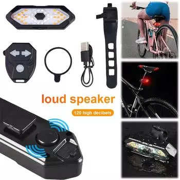 Bike Turn Signal Lights USB Rechargeable Rear Warning LED Light 900mAh Wireless Remote Control Bicycle Safety Warning Tail Light чёрный