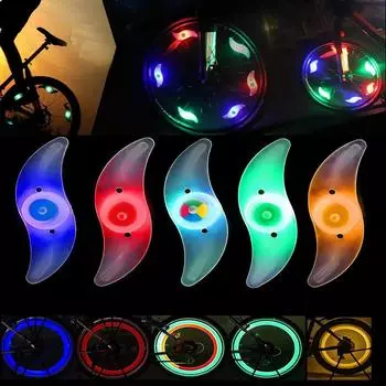 Bike Wheel Spoke Light Tire Lights LED Waterproof Bike Safety Warning 3 Mode Easy To Install Bicycle Accessories with Battery синий