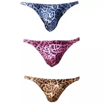 Bikini Bikini Briefs Underwear Shorts Bikini Sexy Underwear Sexy Underwear Leopard Print Animal Low Rise Men s Men s Men s Men s T-back T-back Men s