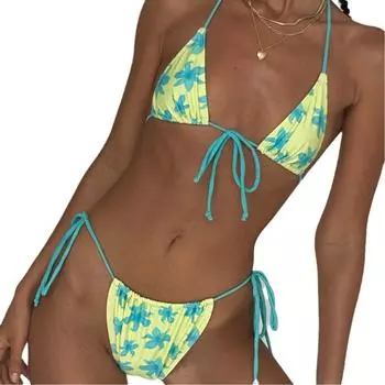 Бикини новый раздельный купальник с мелким цветочным принтом S