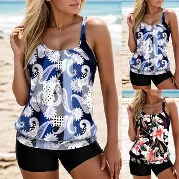 Бикини пуш-ап с принтом, женские купальники, женские сексуальные купальные костюмы, пляжный костюм, S-6XL S синий