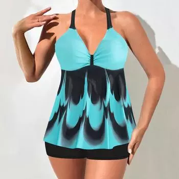 Бикини пуш-ап с высокой талией, женские купальники, женские купальники с подкладкой, бикини, однотонная пляжная одежда, купальный костюм, комплект бикини 4XL синий