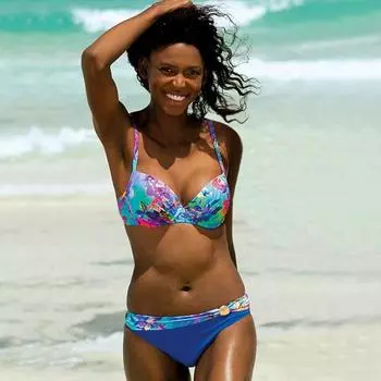 Бикини Push Up Купальник Женский Купальник с цветочным принтом из двух частей Купальный костюм S жёлтый