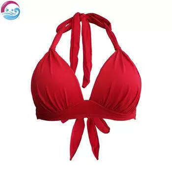 Бикини с большой грудью и одним верхним ремнем, однотонный купальник без стального кольца, женский сексуальный купальник 2XL чёрный