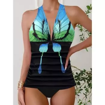 Бикини с высокой талией Push Up Женский купальник Женский сексуальный комплект бикини Купальники для женщин Купальный костюм Купальные костюмы Пляж XS синий